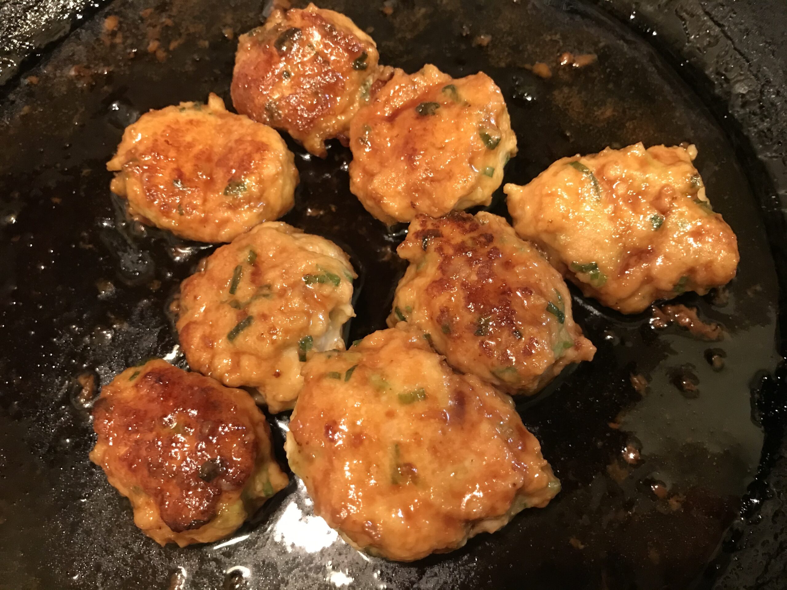 つくねに焼きながら味付け