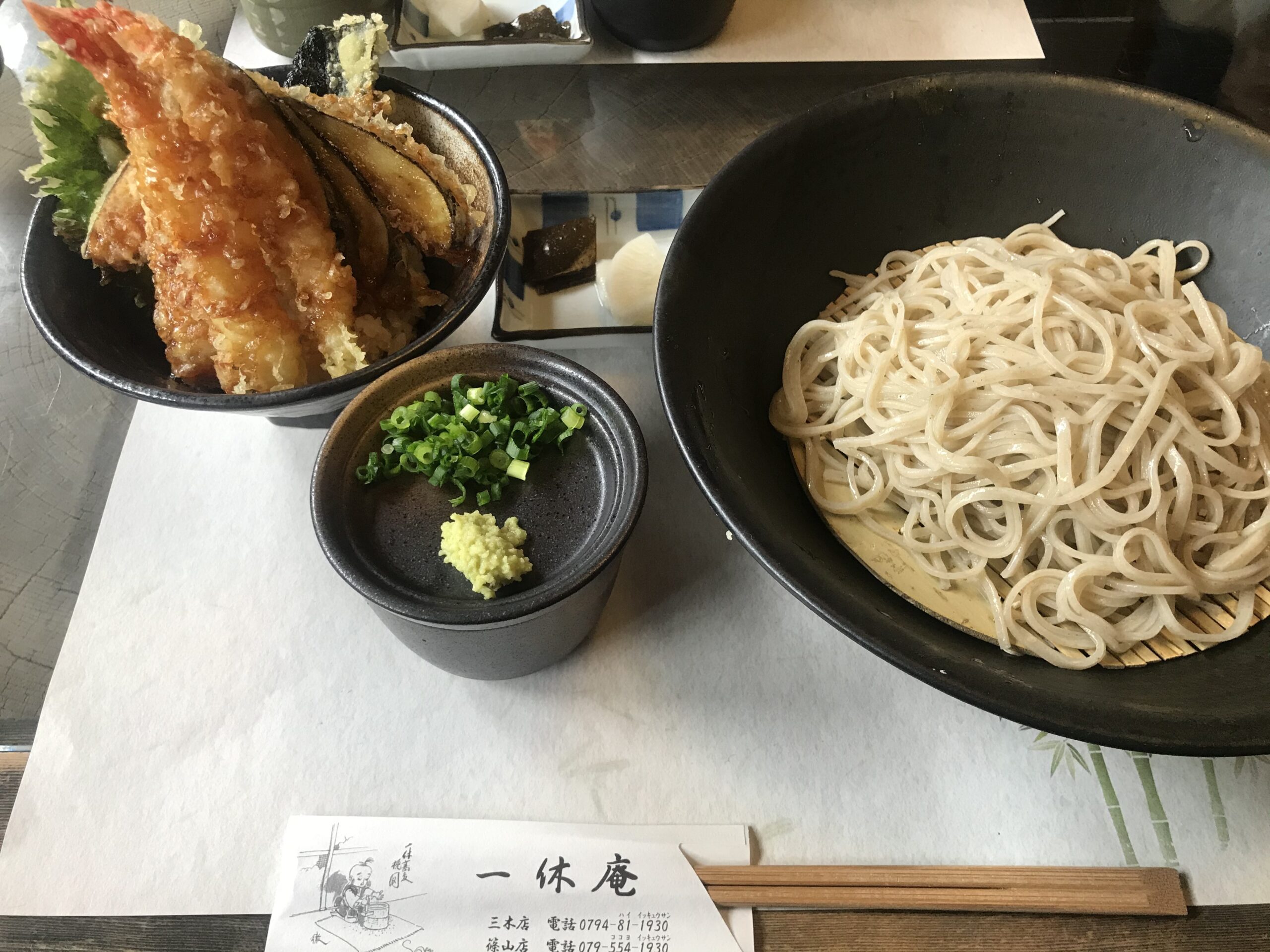 ざる蕎麦とミニ天丼